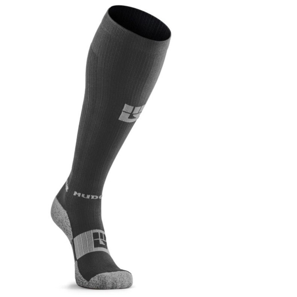 2 pairs Mens Mudgear Gray/Gray Tall Knee High Compression Socks sz med